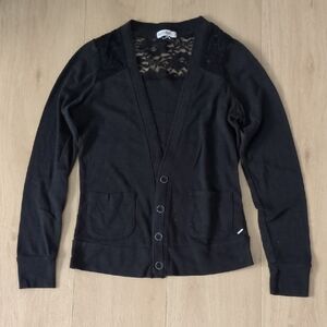 Garage Black Lace Accent Cardigan
